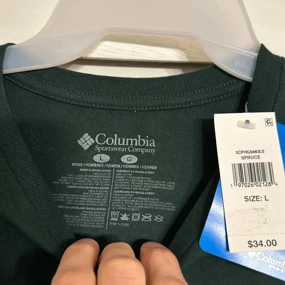 NWT columbia phg men’s long sleeve tshirt graphic size lg green - Picture 4 of 5